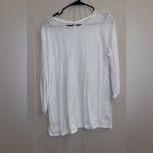 White Blouse with Gold Hardware